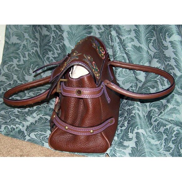 NEW $1200 Luella Bartley Punk Rose Baby Gisele bag with Applique w/FLAW - Picture 4 of 16